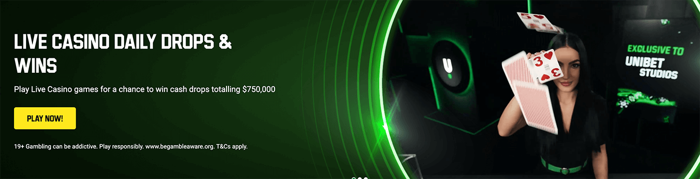 Unibet live casino daily drops